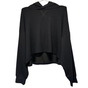 CROPPED ATHLETIC‎ HOODIE - brand unkown - EUC - XL - black - athleisure lounge